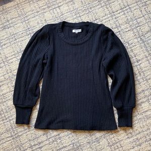 Madewell Black Puff Sleeve Sweater